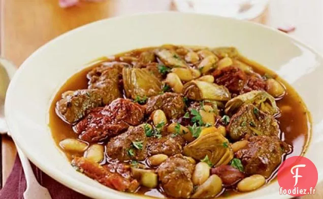 Ragoût d'Agneau aux Haricots Blancs et Artichauts