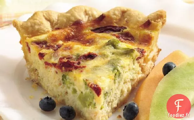 Quiche de Crabe, Brocoli et Poivron Rouge Rôti