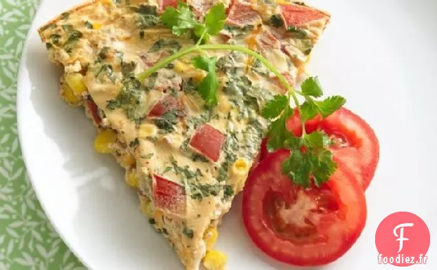 Quiche de Maïs, Cheddar et Tomate