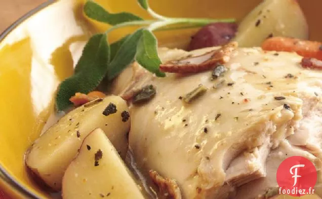 Dinde mijoteuse à la Sauge et au Bacon
