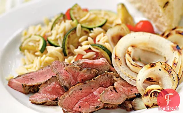 Steaks d'Agneau aux Herbes de Provence et Oignons Doux Grillés
