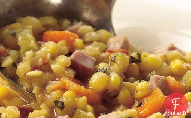 Chaudrée de Pois Cassés et Jambon Mijotés