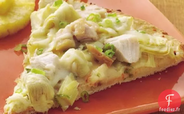 Pizza au Poulet au Fromage et aux Artichauts