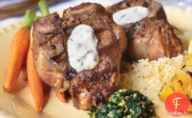 Côtelettes d'Agneau Grillées À l'Aïoli Citron-Estragon et Gremolata à l'Orange