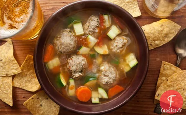 Soupe aux Boulettes de Viande de Dinde Mexicaine
