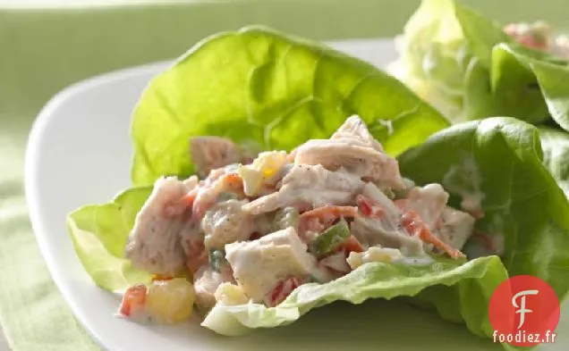 Salade de Poulet à l'Ananas Wraps de Laitue