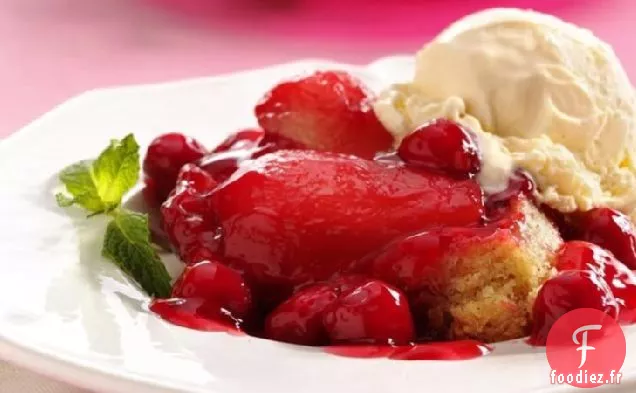 Gâteau aux Cerises et aux Poires à l'envers