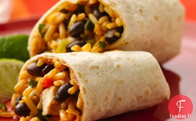 Burritos de Poulet et Haricots Noirs