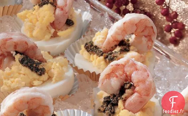 Oeufs au Pesto aux Crevettes