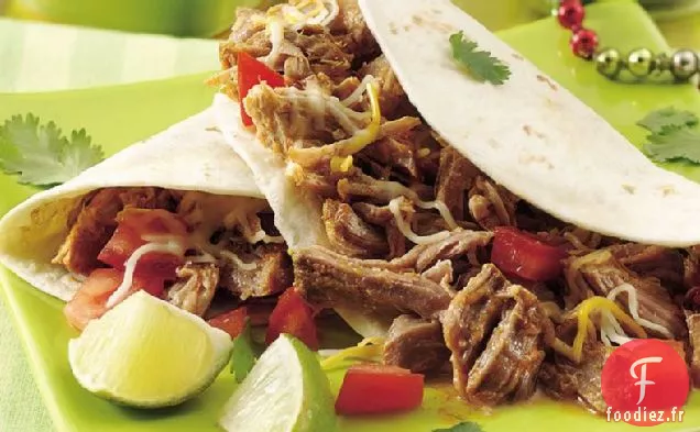 Tacos de Porc au Chili Vert à la Mijoteuse