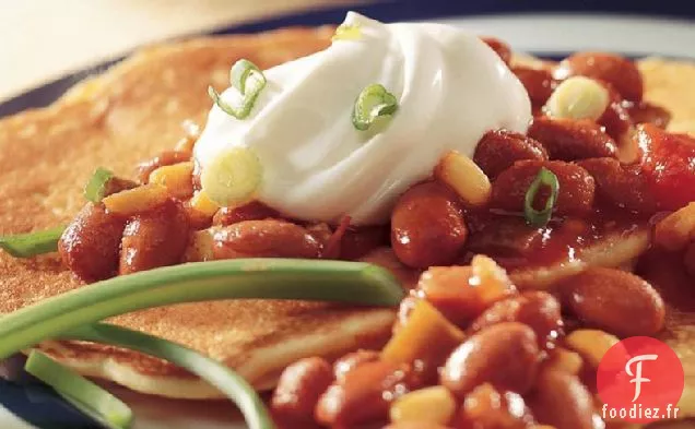 Crêpes à la Semoule de Maïs avec Garniture au Chili