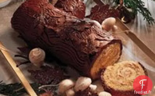 Bûche de Noël avec Glaçage à la Crème au Beurre