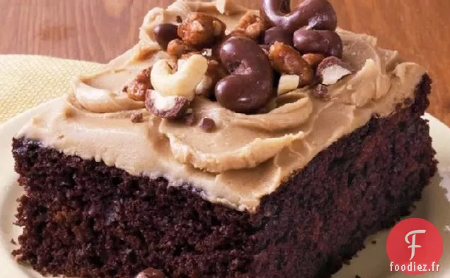 Gâteau en Feuille de Chocolat avec Glaçage à la Cassonade