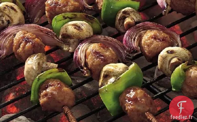 Brochettes de Boulettes de Viande Aigre-Douce Grillées