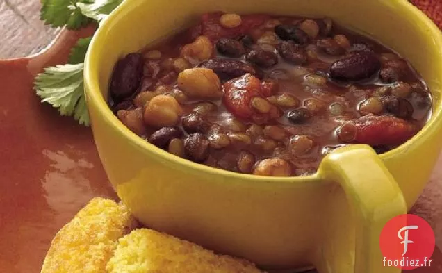 Chili à Trois Haricots à la Mijoteuse