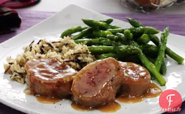 Filet de Porc au Miel de Dijon aux Asperges