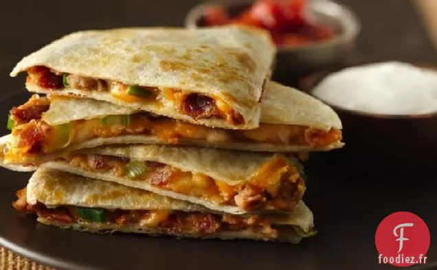 Quesadillas au Bacon et Haricots au Fromage