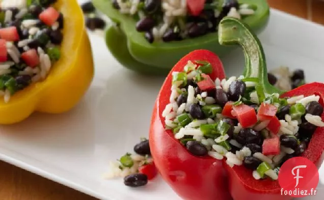 Poivrons Farcis de Haricots Noirs et de Riz Grillés