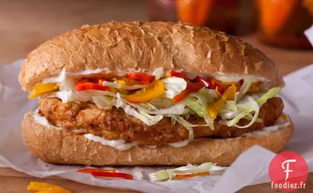 Poulet - Sandwichs au Poulet Frit et au Poivre Mariné