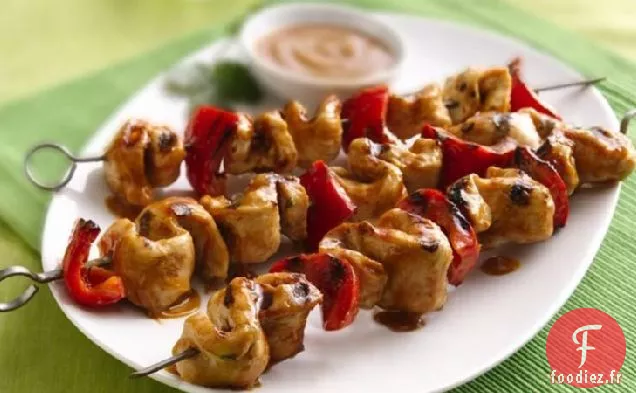 Brochettes de Poulet Grillées à la Sauce Thaïlandaise aux Arachides
