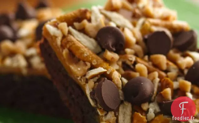 Brownies Croquants au Bretzel au Caramel