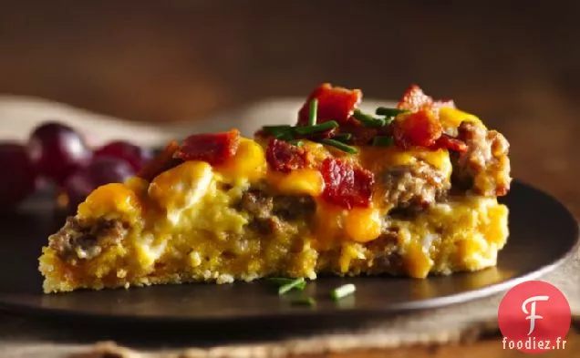 Torte de Petit déjeuner Saucisse - Bacon et Fromage