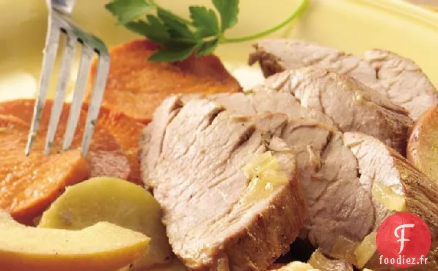 Rôti de Porc aux Pommes et Patates Douces