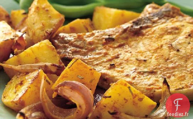 Côtelettes de Porc au Romarin Rôties et Pommes de Terre