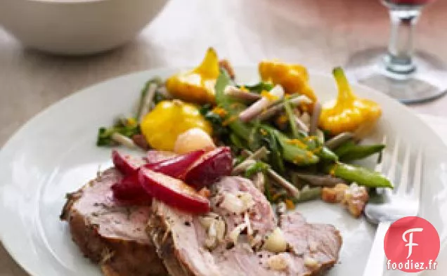 Gigot D'Agneau Grillé Avec Oignon Perlé Et Chutney De Prunes