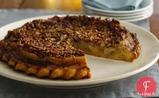 Tarte aux Pommes Chai à l'envers Caramel-Pacanes