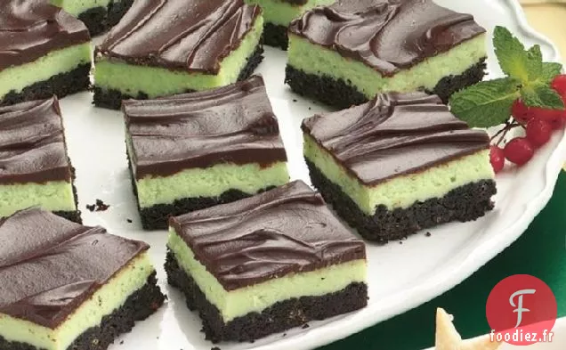 Carrés de Gâteau au Fromage à la Menthe