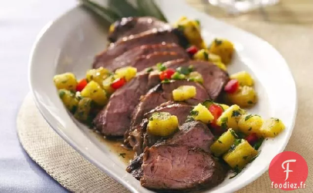 Porc des Caraïbes Grillé avec Salsa à l'Ananas