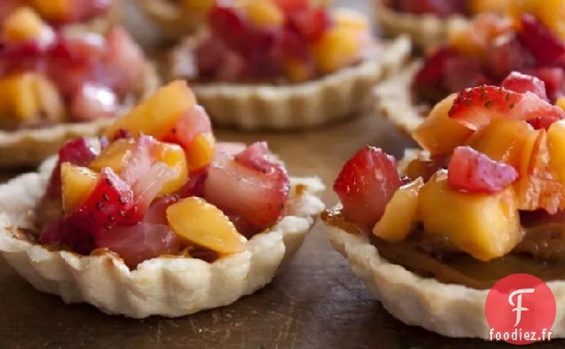 Tartelettes Rustiques Fourrées de Dulce de Leche, Fraises et Mangue