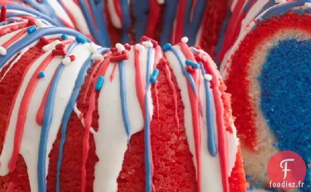 Gâteau Pétard Rouge Blanc et Bleu