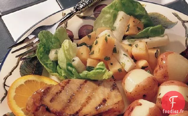 Côtelettes de Porc Au Miel et À la Moutarde Grillées