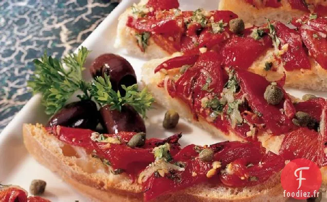 Bruschetta Au Poivron Rouge Rôti