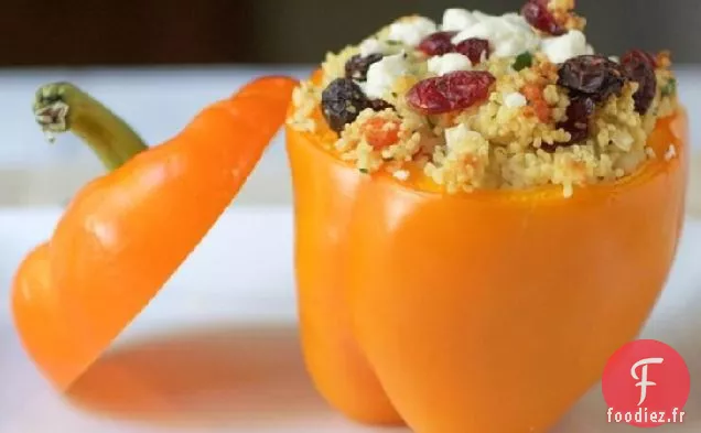 Poivrons Farcis au Couscous Marocain