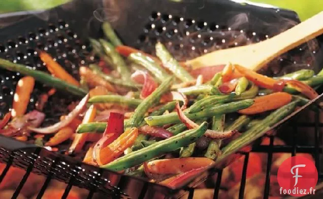 Carottes et Haricots Verts Grillés