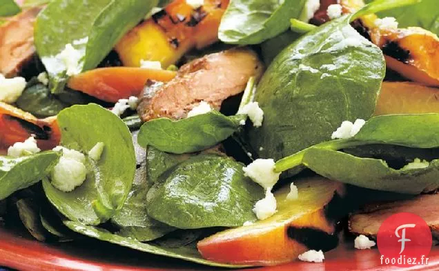 Salade de Porc Grillé et Épinards Nectarines