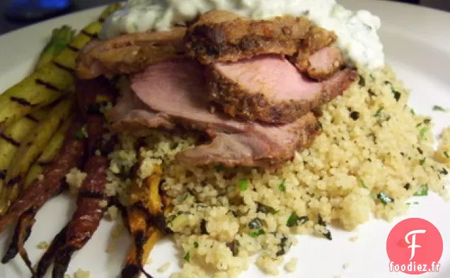 Harissa Grillée - Agneau Mariné Avec Sauce Au Yaourt Marocain