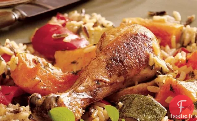 Poulet au Four et Riz aux Légumes d'automne