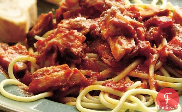 Sauce à Spaghetti au Porc et aux Champignons à la Mijoteuse