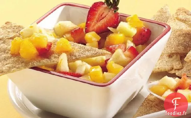 Salsa de Fruits Frais avec Chips de Cannelle
