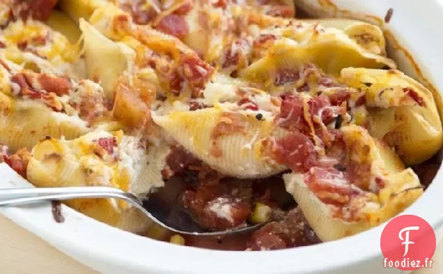 Coquilles Farcies de Poivrons Rouges et Tomates Rôtis