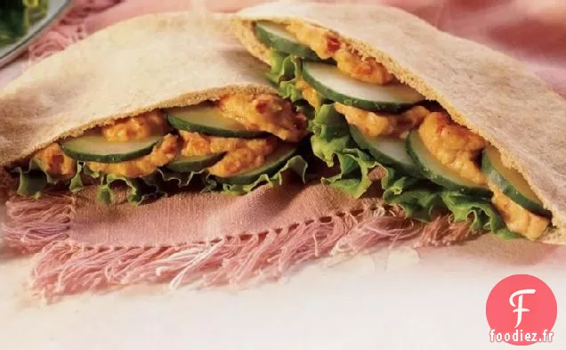Sandwichs au Houmous au Poivron Rouge