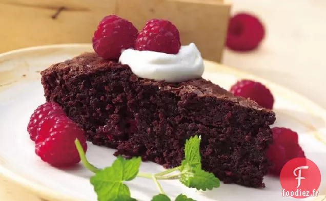 Quartiers de Brownie aux Framboises Faciles