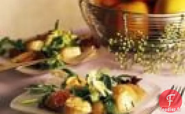 Laitues Printanières Au Pamplemousse Et Pétoncles Sautés