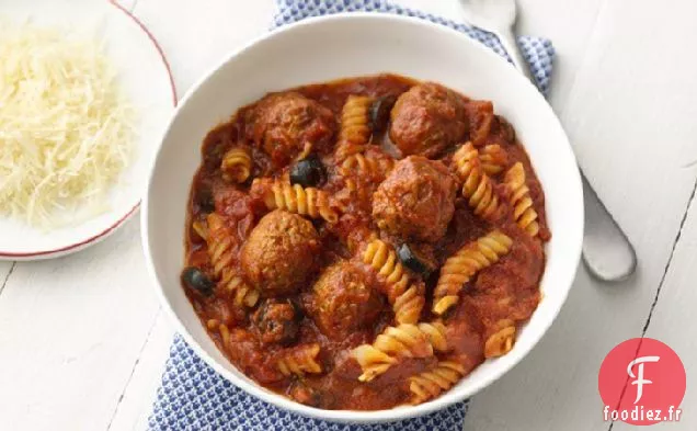 Pâtes et Boulettes de Viande à une casserole