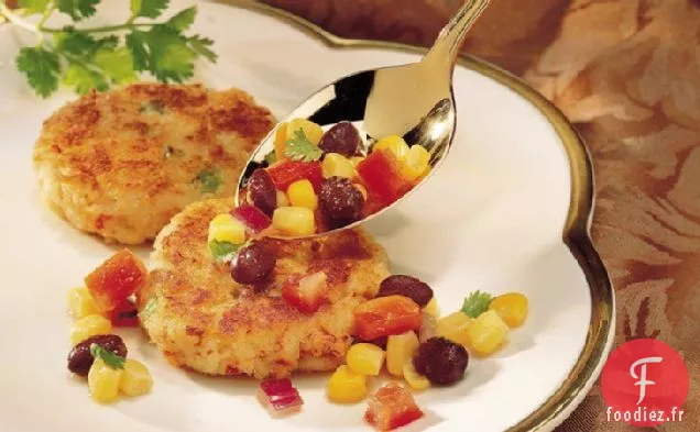 Gâteaux de Crabe avec Salsa à la Coriandre