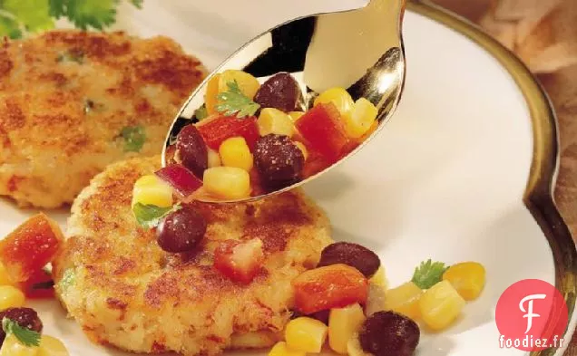 Gâteaux de Crabe avec Salsa à la Coriandre